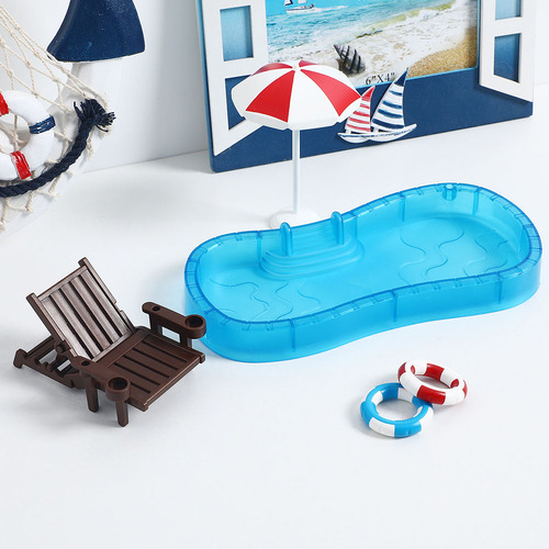 2 Juegos De Piscina En Miniatura Con Forma De Casa De Muñeca