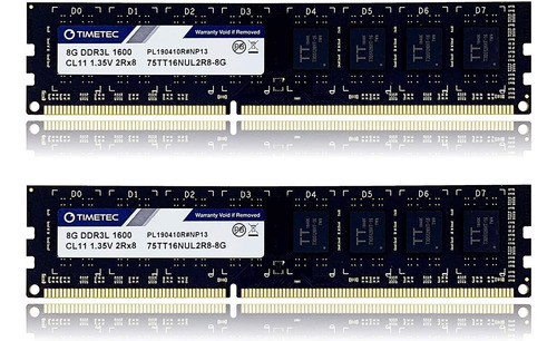 Kit De Memoria Ddr3l Timetec Hynix Ic, (2 X 8 Gb, 1600 Mhz,