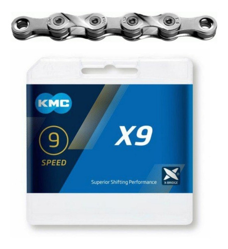 Cadena Kmc X9 9v 18v 27v Missing Link Mtb Ruta 116l C/cierre