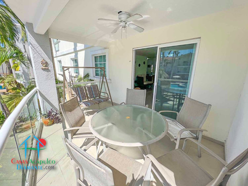 Cad Diamante Lakes Rubí 219. Terraza Con Vista A Las Albercas Y Áreas Comunes