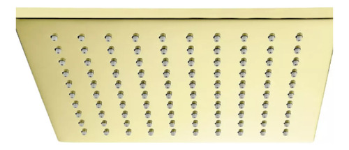 Ducha Quadrada De Parede Dourado Fosco 20x20 Aço Inox 304 Acabamento Escovado Cor Ouro Escovado