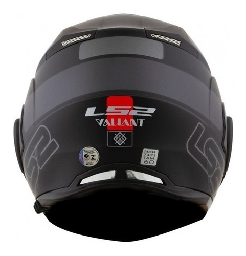 Imagen 4 de 4 de Casco para moto rebatible LS2 Valiant FF399 black y matt titanium prox talle L