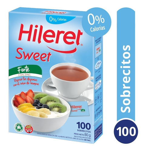 Endulzante Hileret Sweet. 100 Sobrecitos. 