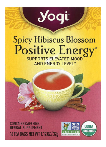 Yogi Té Energía Positiva Flor De Hibisco Especiado 16pz Sfn