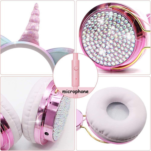 Audífonos Con Cable | Unicornio Rosa