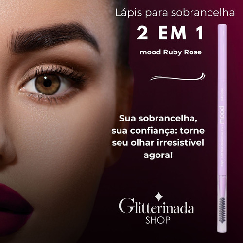 Lápis Sobrancelhas 2 Em 1 Ponta Fina Com Escovinha Ruby Rose