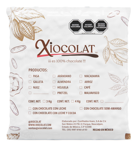 Xiocolat Macadamia Con Chocolate De Leche (4 Kilos)