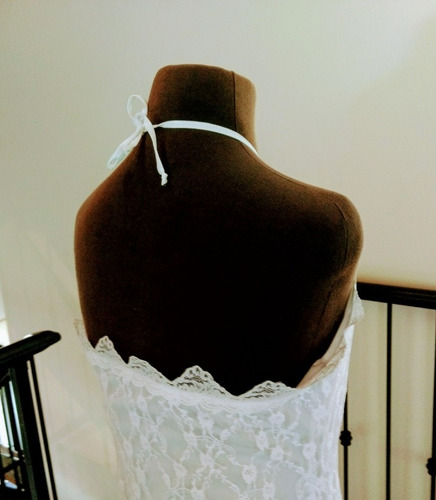 Vestido Fiesta Encaje Largo Novias Forrado Casamiento Fiesta