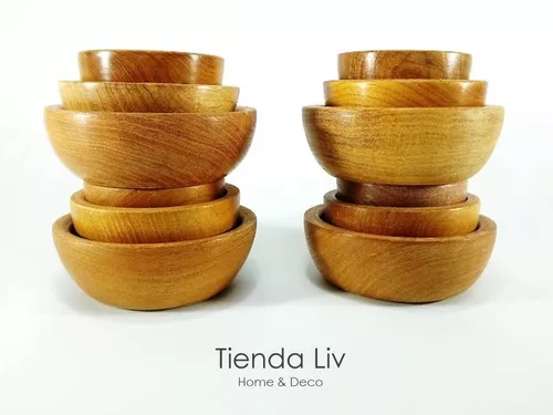 Cazuelas Cuenco Madera Dip O Velas 12 Cazuelas De 3 Medidas