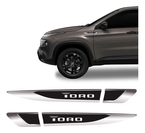 Adesivo Aplique Lateral Fiat Toro 2016/2021 Emblema Resinado