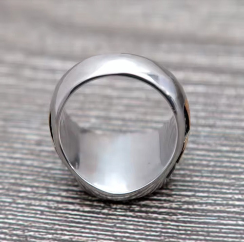 Anillo Ojo Horus/cruz Ankh Titanium Protección Brujeria