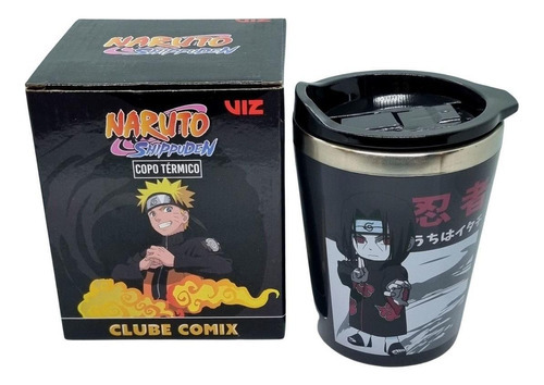 Copo Térmico Com Tampa Itachi Naruto Shippuden Oficial 400ml