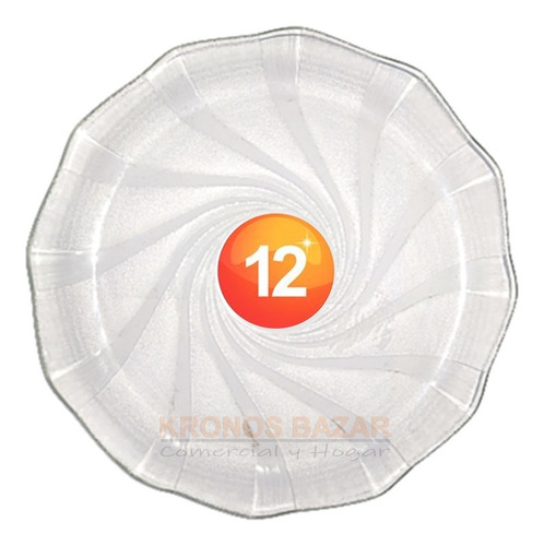 Imagen 1 de 5 de Set X 12 Platos Durax Cosmos Playo Plato Vidrio Por Docena