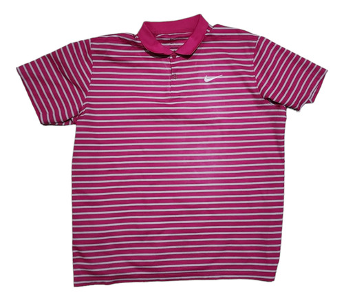 Playera Polo Nike Dri Fit Xgrande Xl Lineas Rosa, Gris 