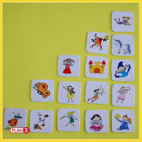 Imagen 4 de 8 de Juego Memoria Hadas Caja Carton Didactico Infantil Niño