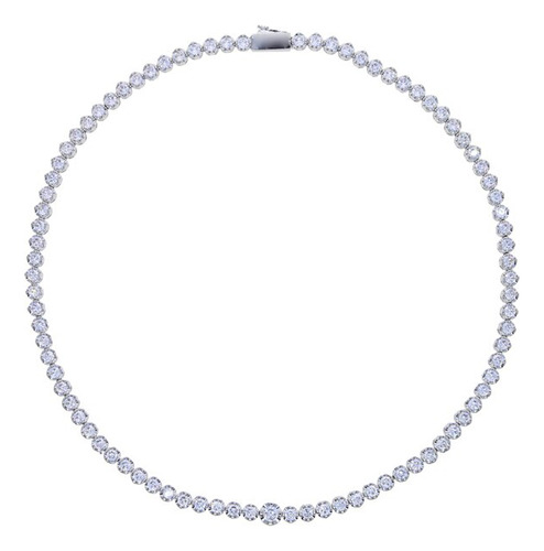 Collar De Boda Pavimentado 5a Cz Para Mujer, Garga Silver