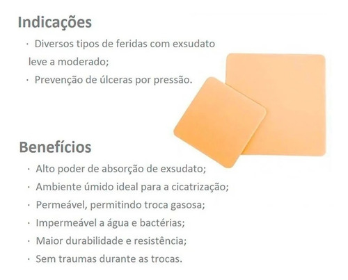 Kit 5 Curativos Curatec Hidrocoloide Standart 10x10cm