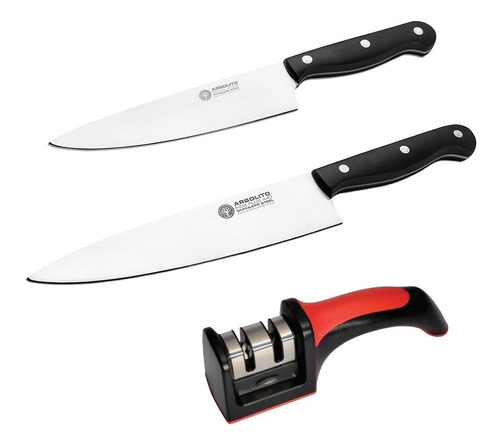 Juego Set 2 Cuchillos Boker Gourmet Chef + Afilador Magnum