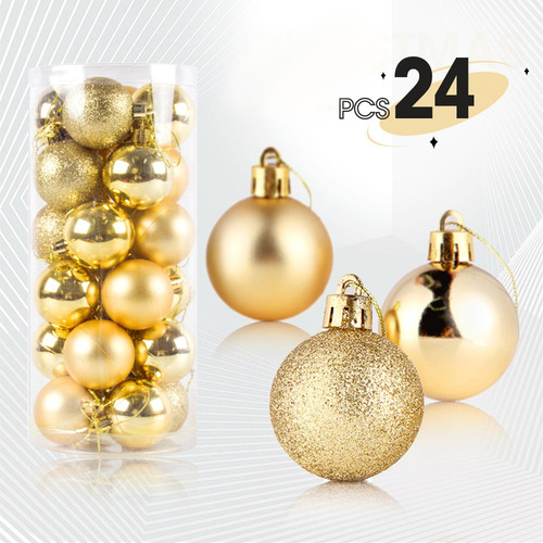 24 Piezas Adornos De Bolas De Navidad Decoraciones De Bolas