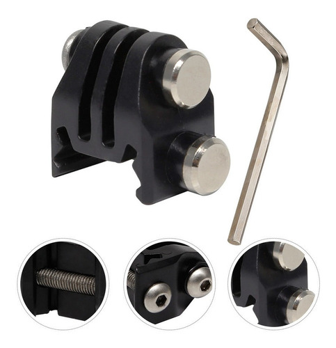 Montura De Gopro Para Riel Picatinny / Adaptador Airsoft Color Negro