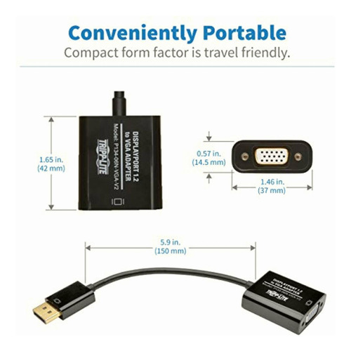 Tripp Lite Cable Adaptador Displayport A Vga, Convertidor