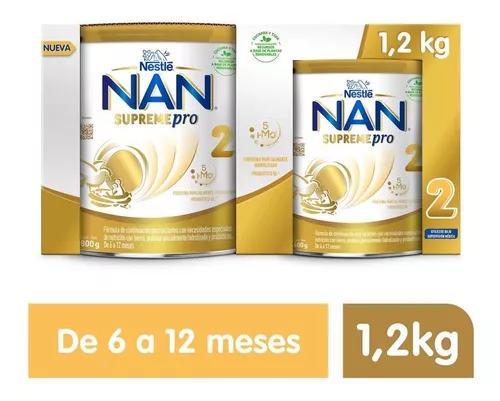 Nestle Nan Fórmula Infantil 2 Optipro, 1.2kg, Pack of 1 : :  Bebé