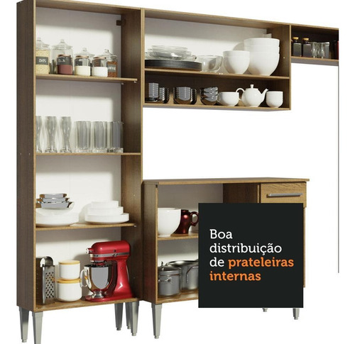 Mueble de cocina de esquina Madesa Emilly Point, cristal de color rústico