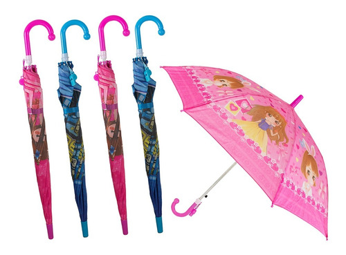 Kit 5 Guarda-chuva Infantil Feminino Cabo Haste 100% Dropdry | Frete grátis