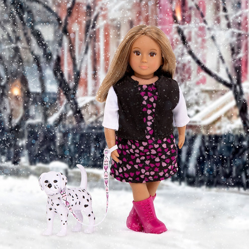 Imagen 3 de 3 de Lori Muñeca Gia 16cm Con Mascota Guner Dalmata C/acces 31058