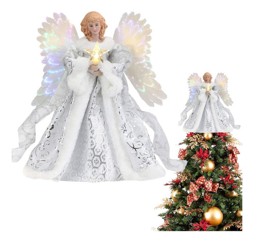 Ángel Luminoso For Punta De Árbol De Navidad
