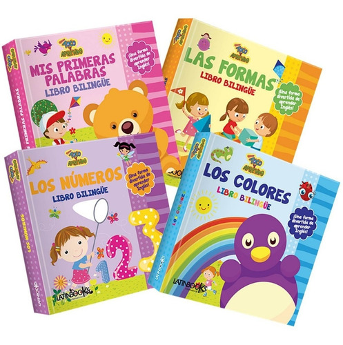 ** Combo 4 Libros Bilingue Bebe Toco Y Aprendo ** Ingles