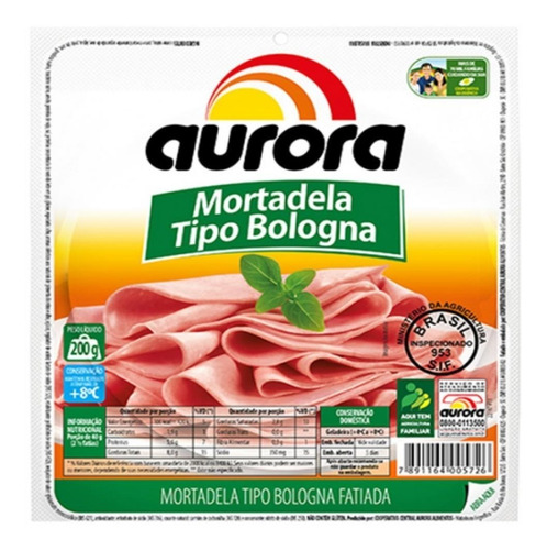 Peça Mortadela Tradicional Aurora 5kg Lanches Envio Imediato