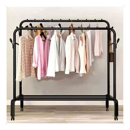 Cabideiro Duplo Para Roupa Arara Organizador Aço 2 Niveis