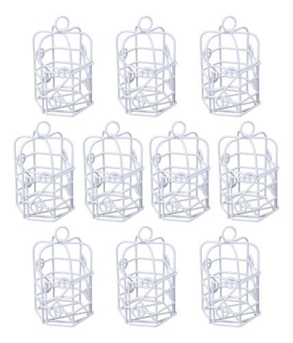 Kit de decoración de recuerdo con 10 minijaulas, color blanco
