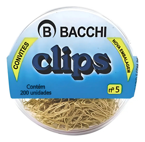 Clips Dourado Nº 05 Caixinha C/ 200 Unidades