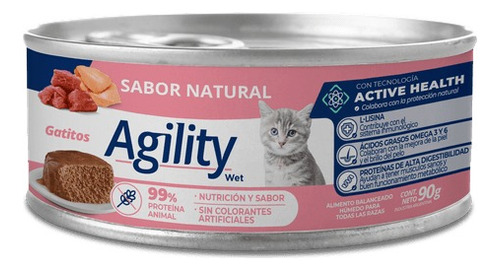 Agility Kitten Sabor Natural Lata De 90gr