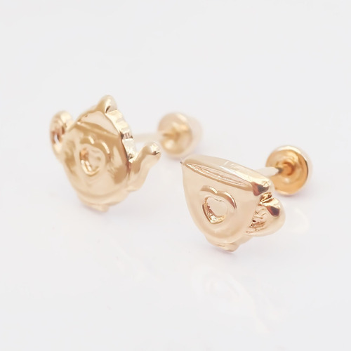 Amor Eterno - Disney Tetera Sra. Potts Y Chip / Aretes 10k
