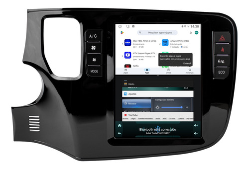 Multimidia Tesla Outlander 13/19 Android 14 64gb Carplay Cam