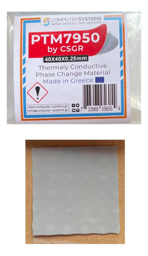Ptm7950 Por Csgr 40x40x025 Mm Cambio De Fase Material Y K5