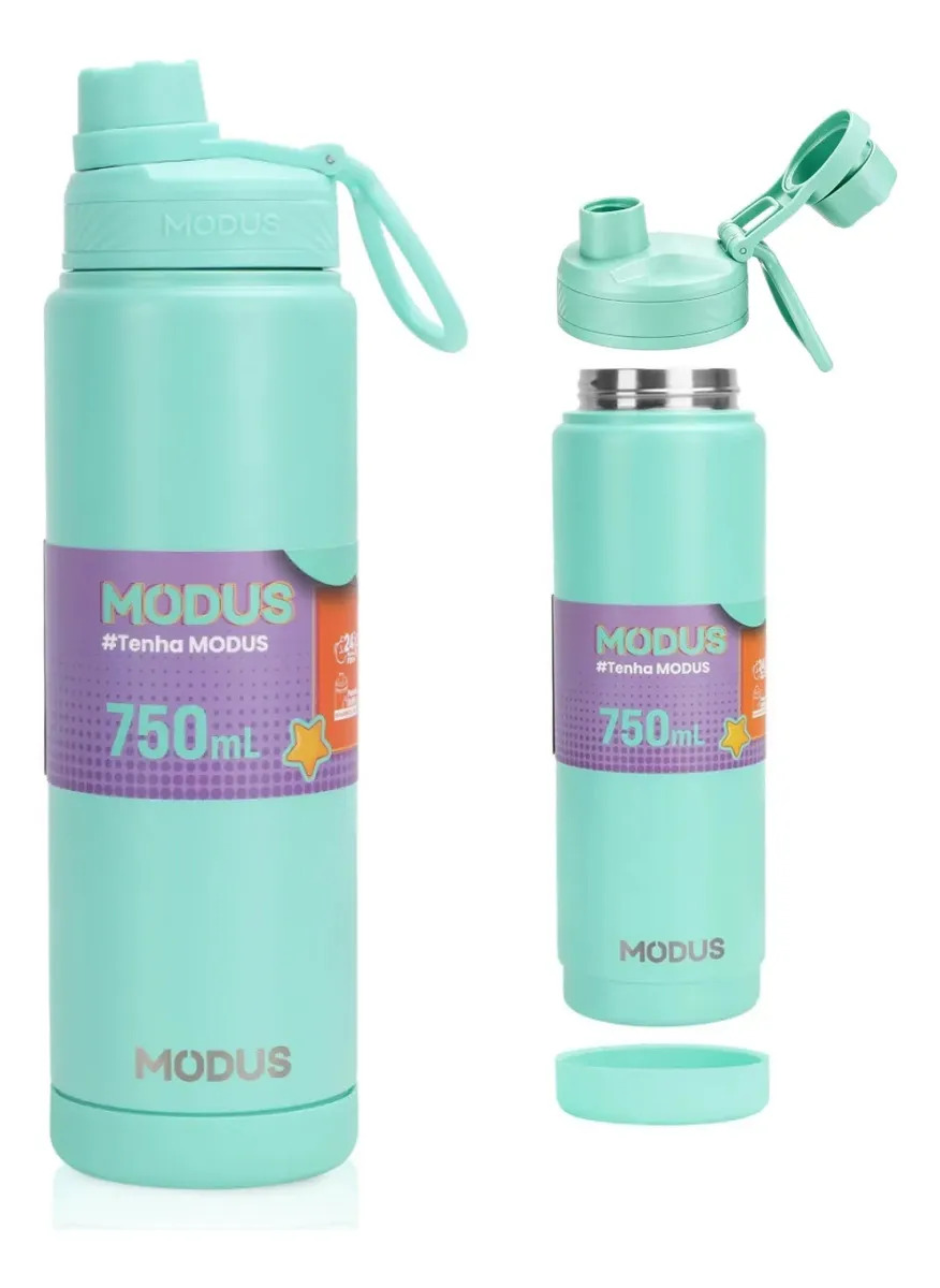 Garrafa Térmica 750ml Inox 304 À Prova de Vazamento Verde