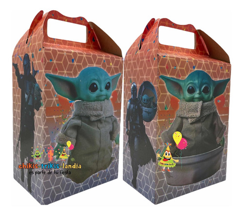 25 Cajitas Dulceros Fiesta Recuerdo Compatible Baby Yoda