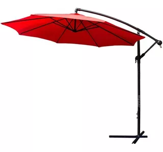 Parasol Sombrilla 3 M Soporte Pedestal Jardin Playa Patio Color Rojo