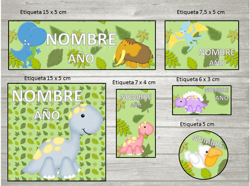 Kit Imprimible Etiquetas Escolares 3x1 Dinosaurios | MercadoLibre