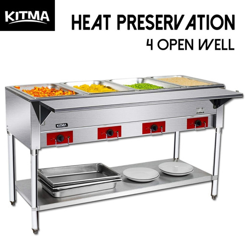 Kitma Mesa Buffet Cocina 110v Acero Inoxidable 4 Espacios