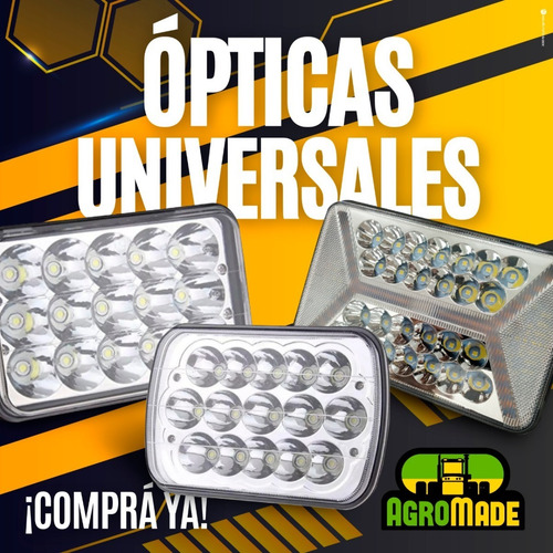 Imagen 8 de 10 de Par Faro 15 Leds 45w Alta Y Baja Optica 7¨ Universal