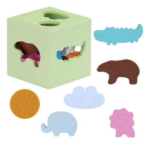 Cubo Clasificador De Formas Para Niños Juguete Colorido Color Blanco