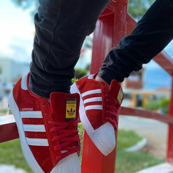 Rebelión píldora película Adidas Superstar Rojos Gamuza | MercadoLibre 📦