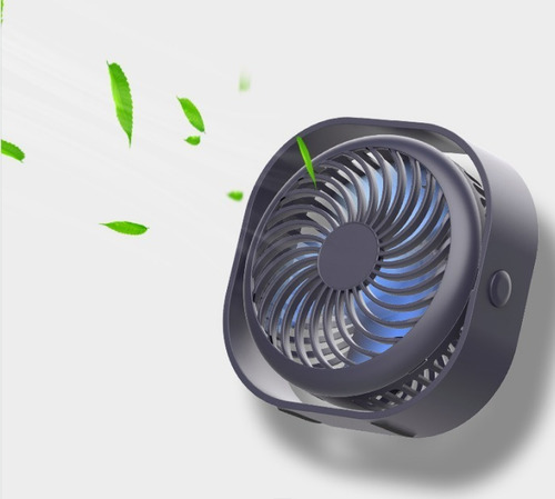 Usb Ventilador Recargable De Escritorio Mini Ventilador Mesa Estructura Azul Diámetro 14 Cm