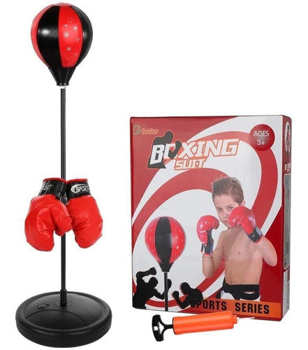 Kit Boxe Saco De Pancada Infantil Bola Punching Ball Kit Com