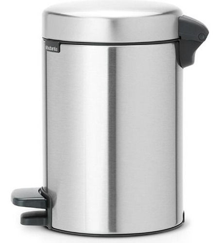 Bote De Basura Pedal Newi, Acero-mate/plástico 5 L Brabantia Color Plateado
